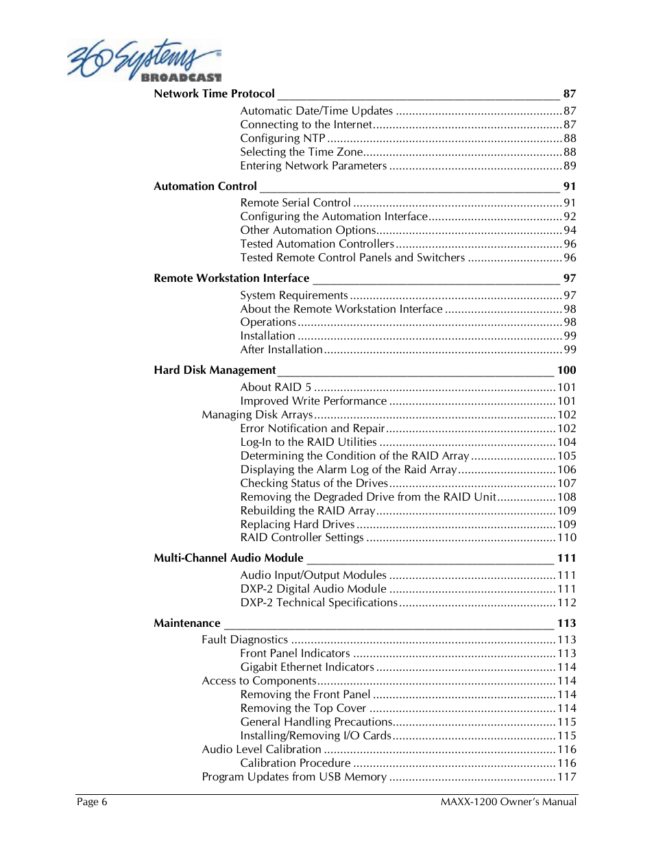 360 Systems 1200HD-EX User Manual | Page 7 / 148