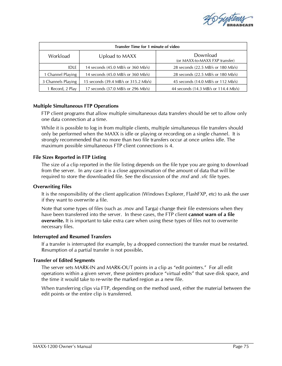 360 Systems 1200HD-EX User Manual | Page 76 / 148