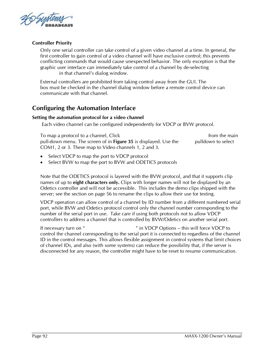 Configuring the automation interface | 360 Systems 1200HD-EX User Manual | Page 93 / 148