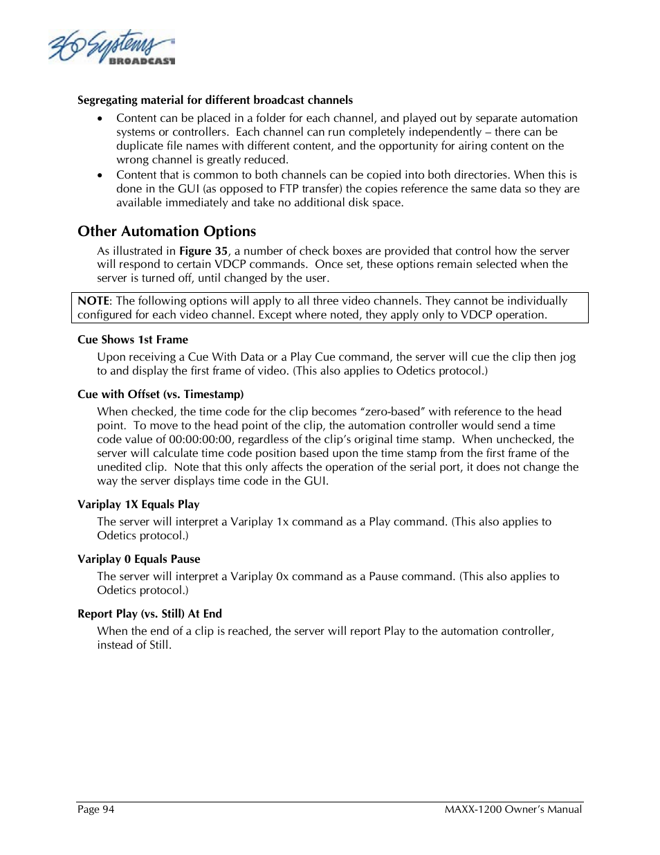 Other automation options | 360 Systems 1200HD-EX User Manual | Page 95 / 148