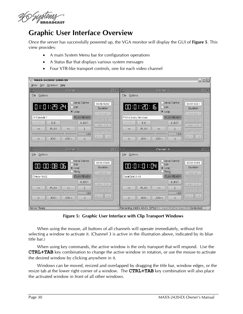 Graphic user interface overview | 360 Systems MAXX-2420EX User Manual | Page 30 / 148