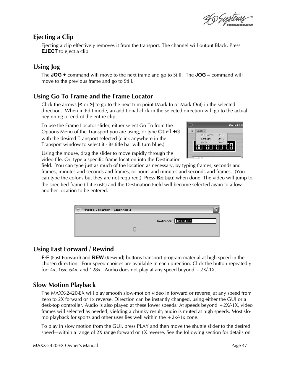 360 Systems MAXX-2420EX User Manual | Page 47 / 148