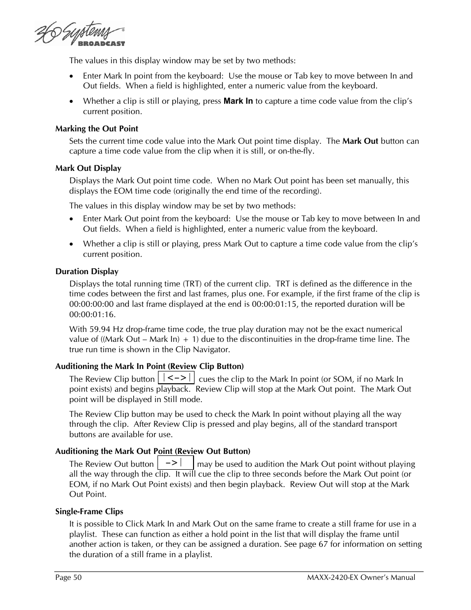 360 Systems MAXX-2420EX User Manual | Page 50 / 148
