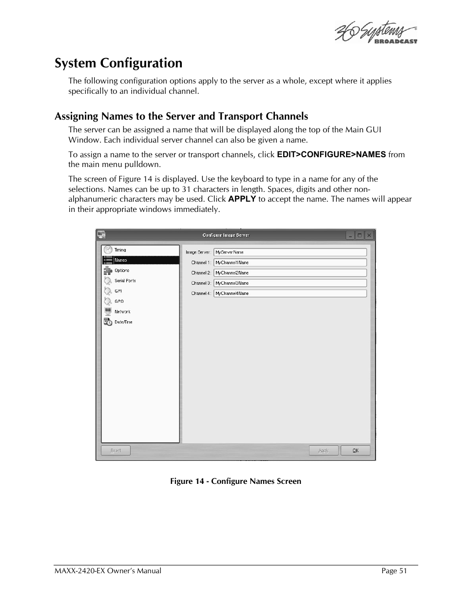 System configuration | 360 Systems MAXX-2420EX User Manual | Page 51 / 148