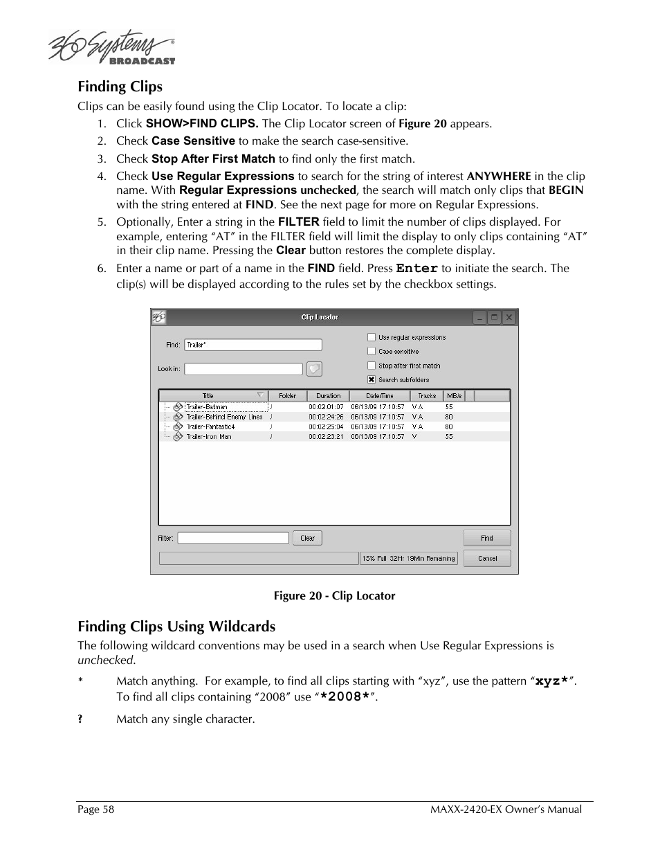 360 Systems MAXX-2420EX User Manual | Page 58 / 148