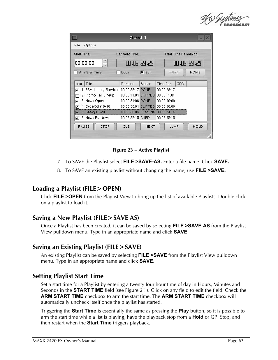 360 Systems MAXX-2420EX User Manual | Page 63 / 148