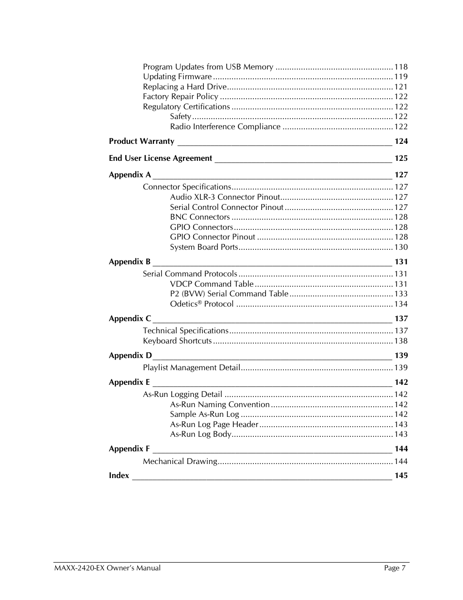 360 Systems MAXX-2420EX User Manual | Page 7 / 148