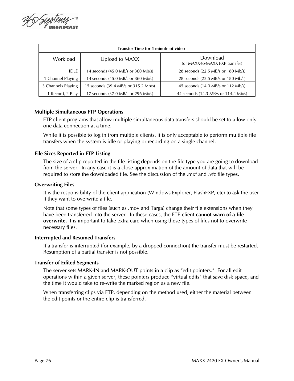 360 Systems MAXX-2420EX User Manual | Page 76 / 148