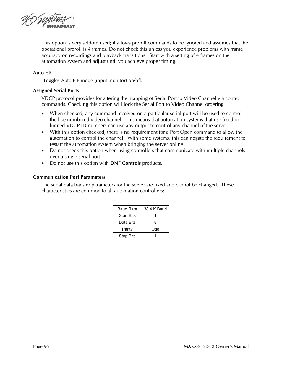 360 Systems MAXX-2420EX User Manual | Page 96 / 148