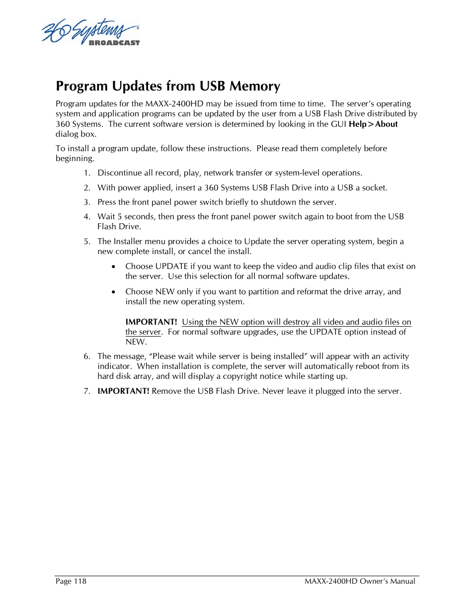 360 Systems MAXX2400HD User Manual | Page 119 / 148