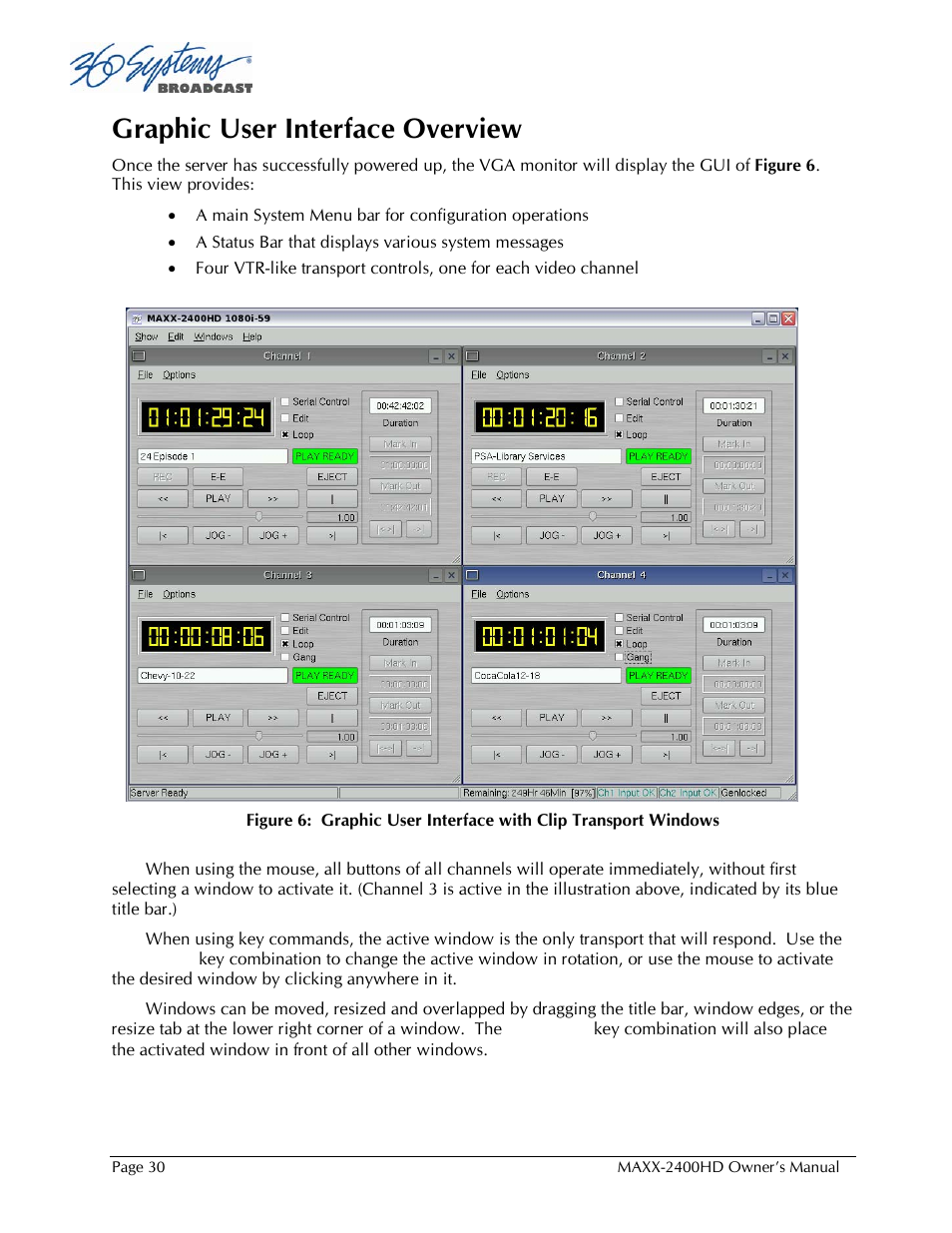 Graphic user interface overview | 360 Systems MAXX2400HD User Manual | Page 31 / 148