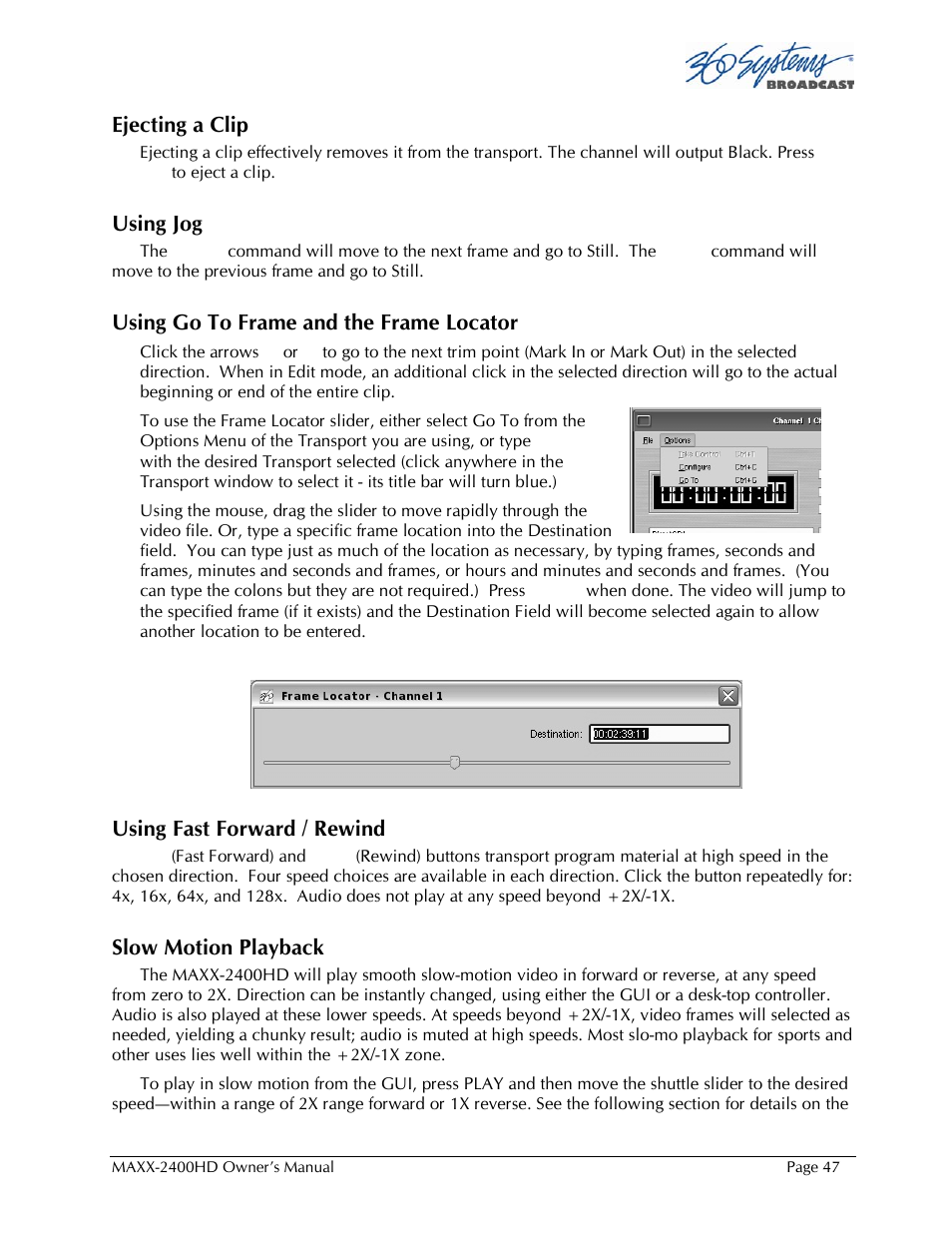 360 Systems MAXX2400HD User Manual | Page 48 / 148