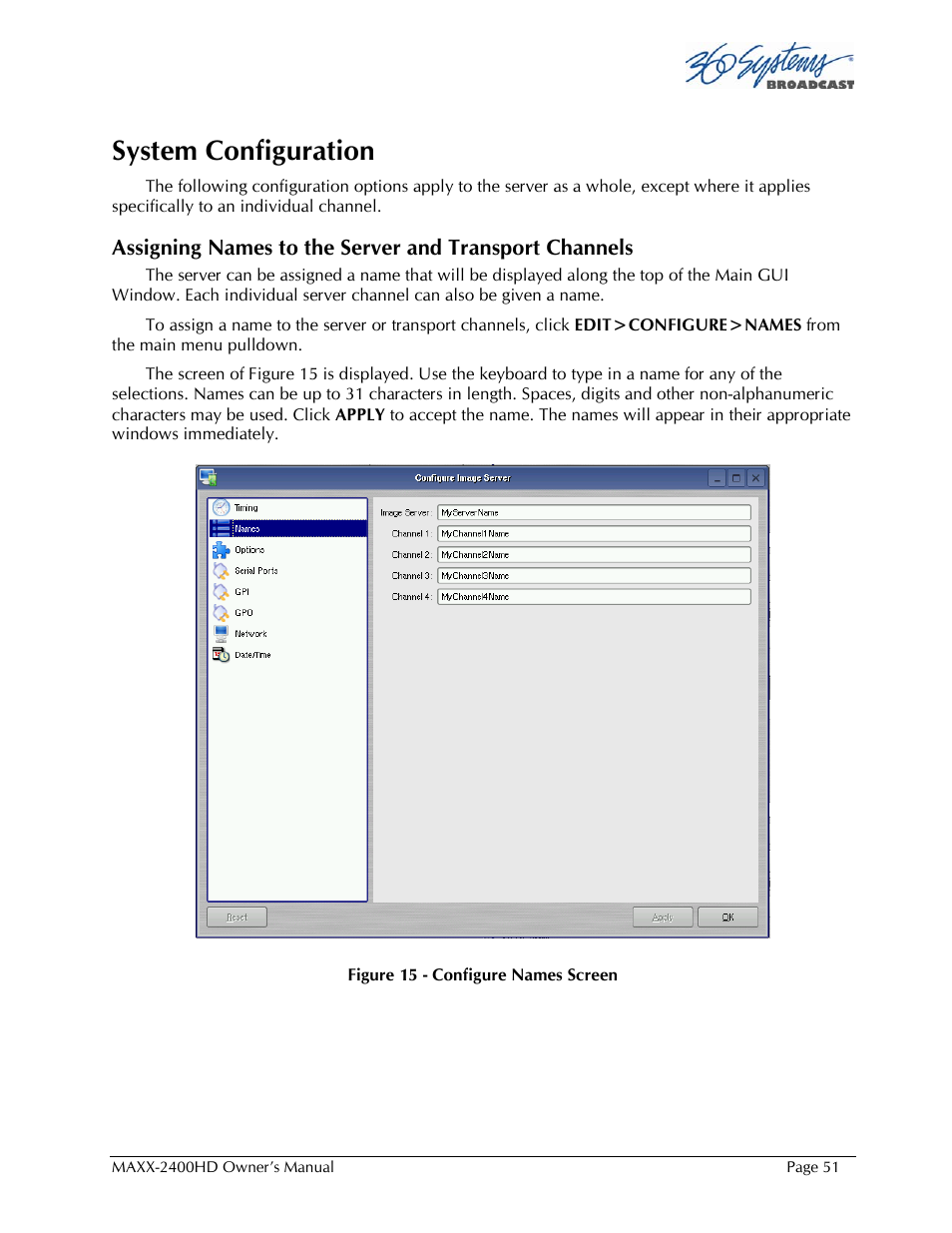 System configuration | 360 Systems MAXX2400HD User Manual | Page 52 / 148