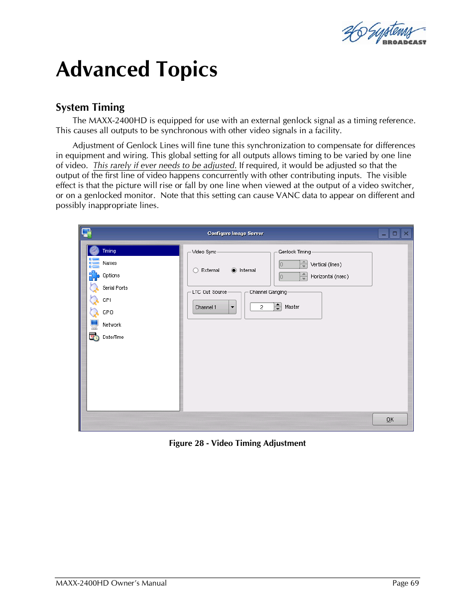 Advanced topics | 360 Systems MAXX2400HD User Manual | Page 70 / 148