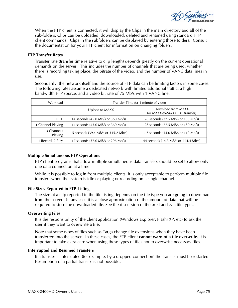 360 Systems MAXX2400HD User Manual | Page 76 / 148