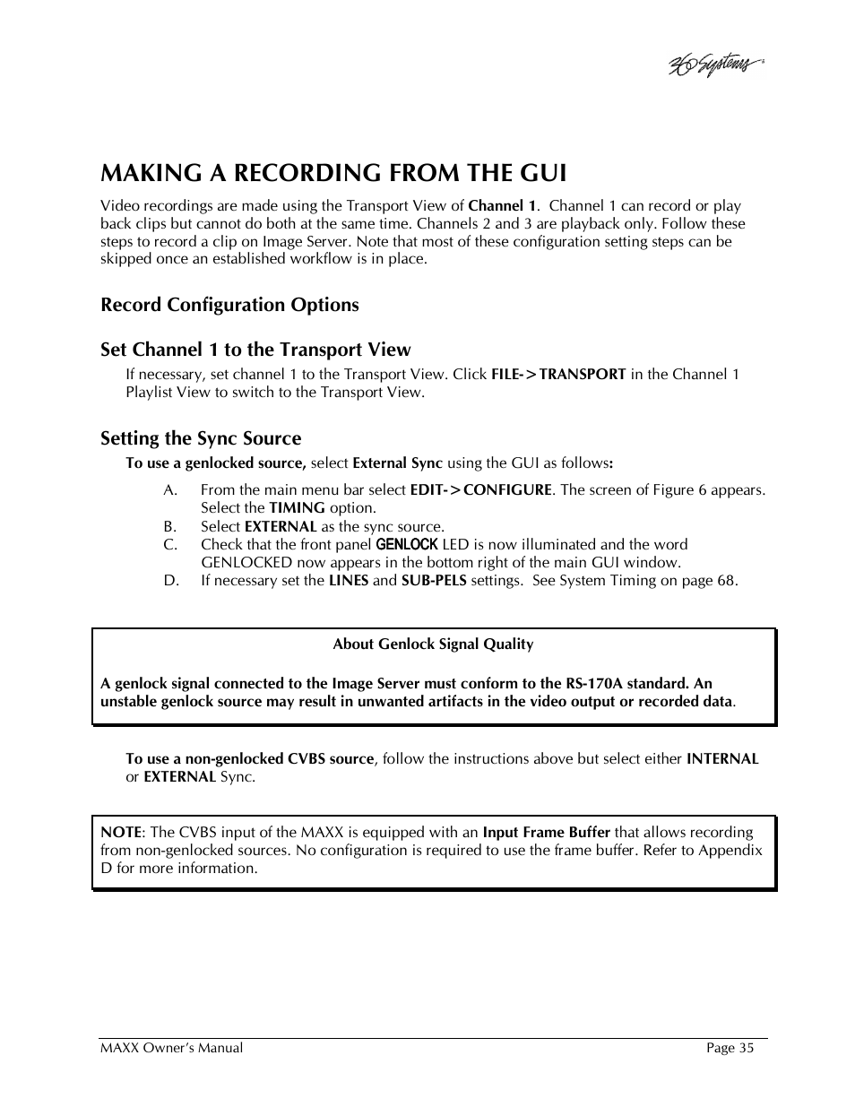 Making a recording from the gui | 360 Systems MAXX-1000SD User Manual | Page 35 / 143