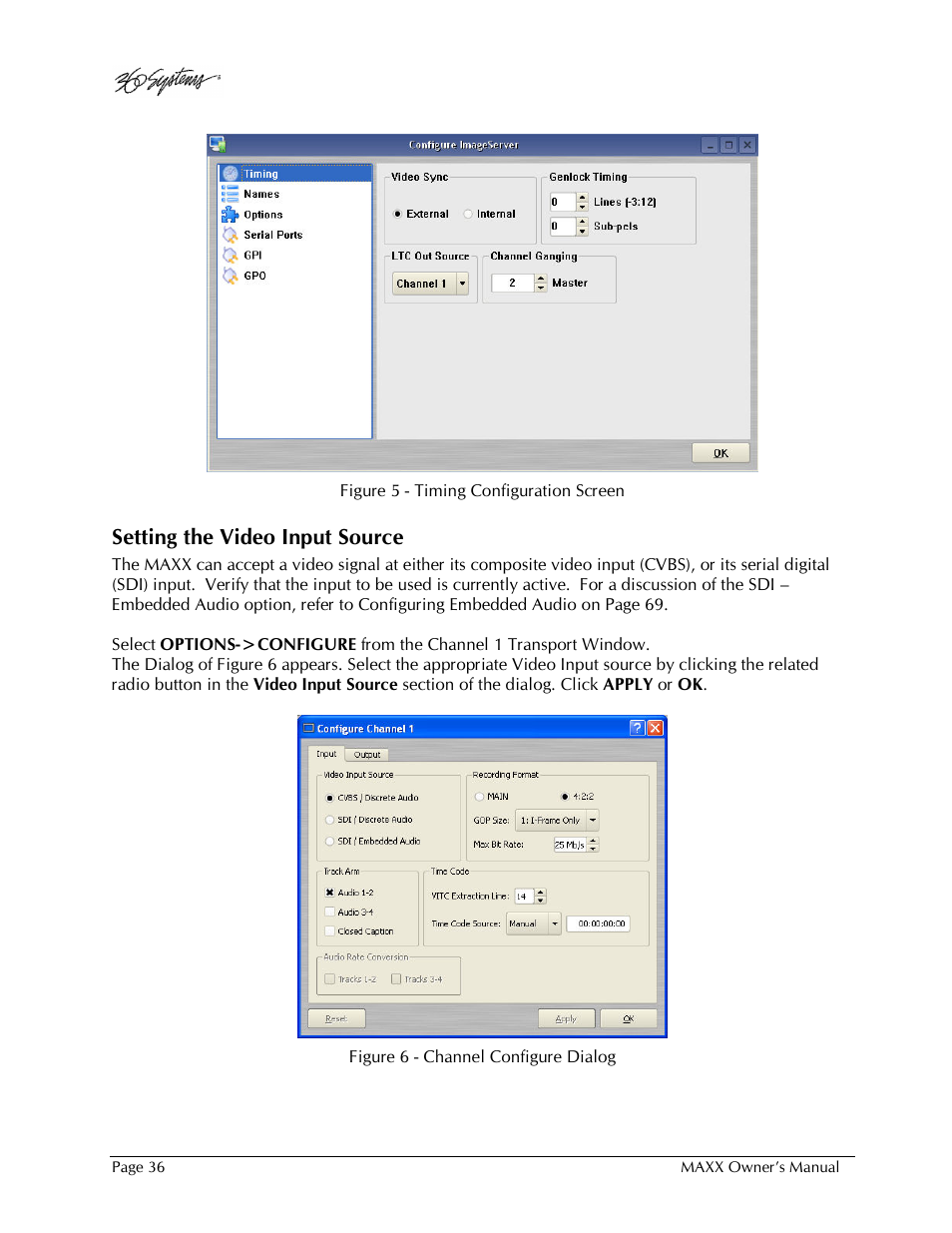 Setting the video input source | 360 Systems MAXX-1000SD User Manual | Page 36 / 143