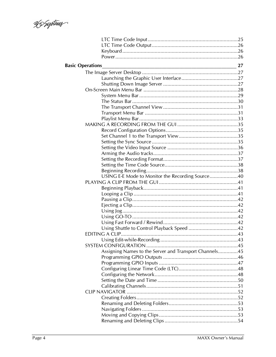 360 Systems MAXX-1000SD User Manual | Page 4 / 143
