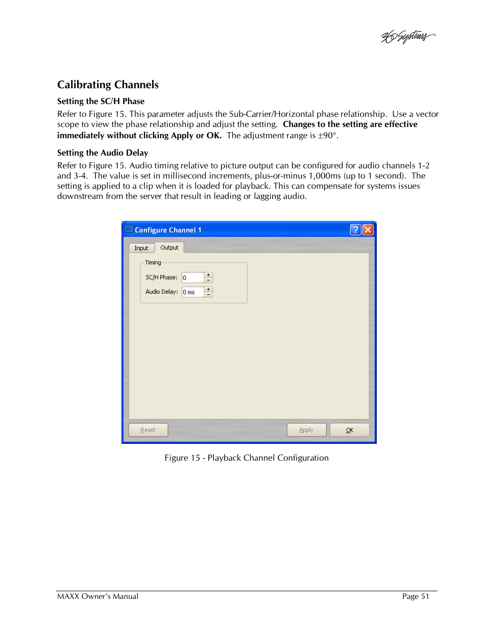 Calibrating channels | 360 Systems MAXX-1000SD User Manual | Page 51 / 143