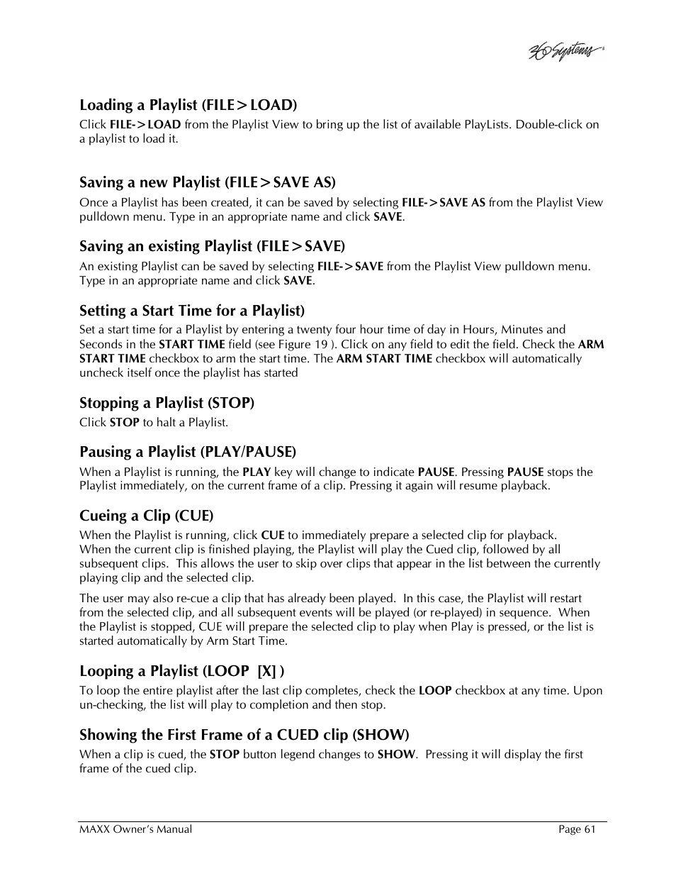 360 Systems MAXX-1000SD User Manual | Page 61 / 143