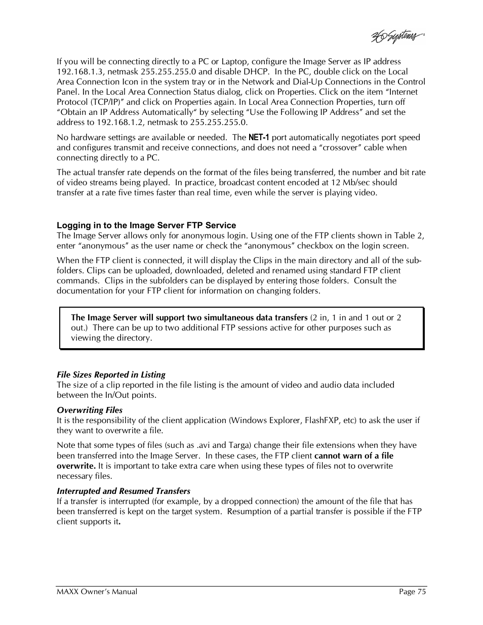 360 Systems MAXX-1000SD User Manual | Page 75 / 143