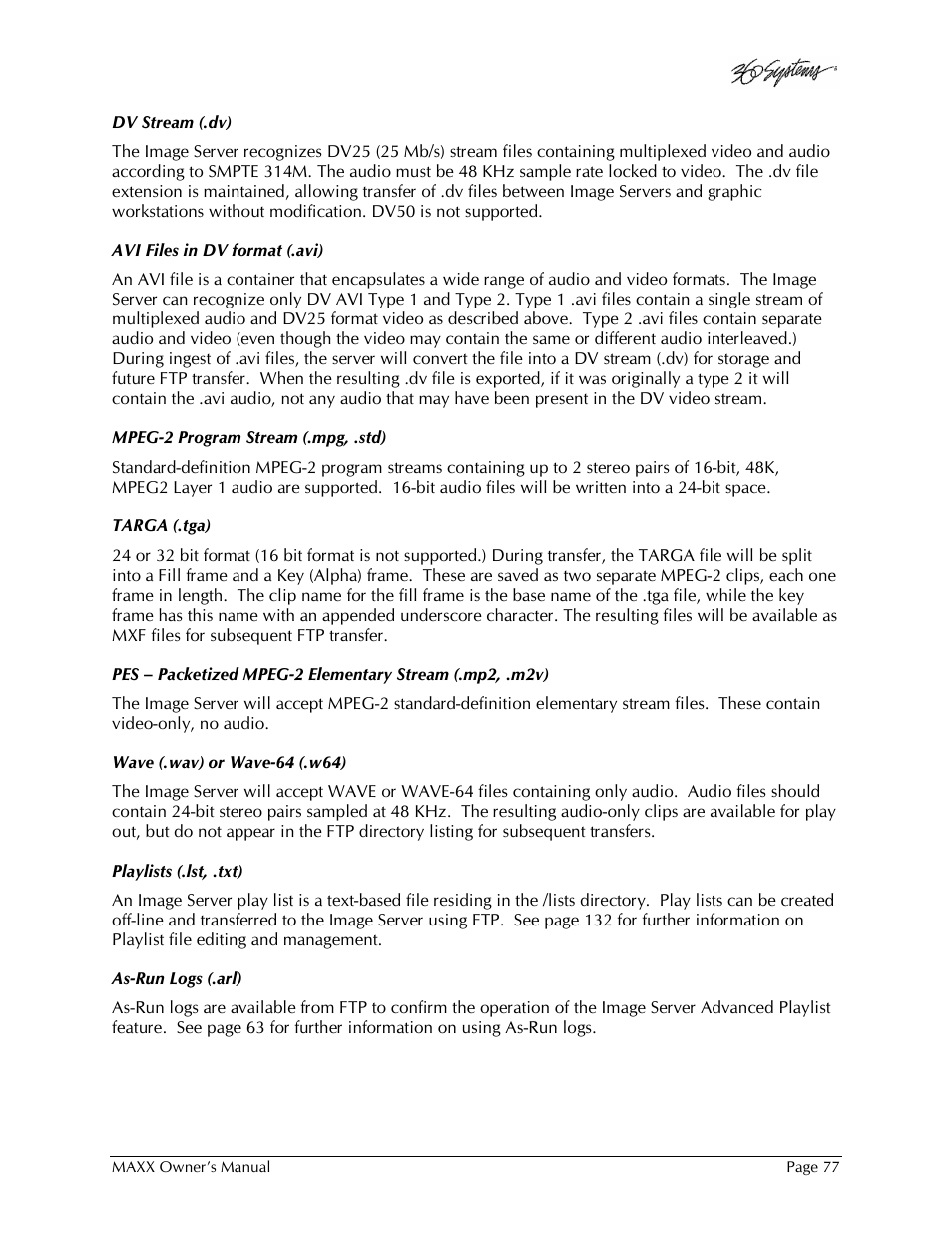360 Systems MAXX-1000SD User Manual | Page 77 / 143