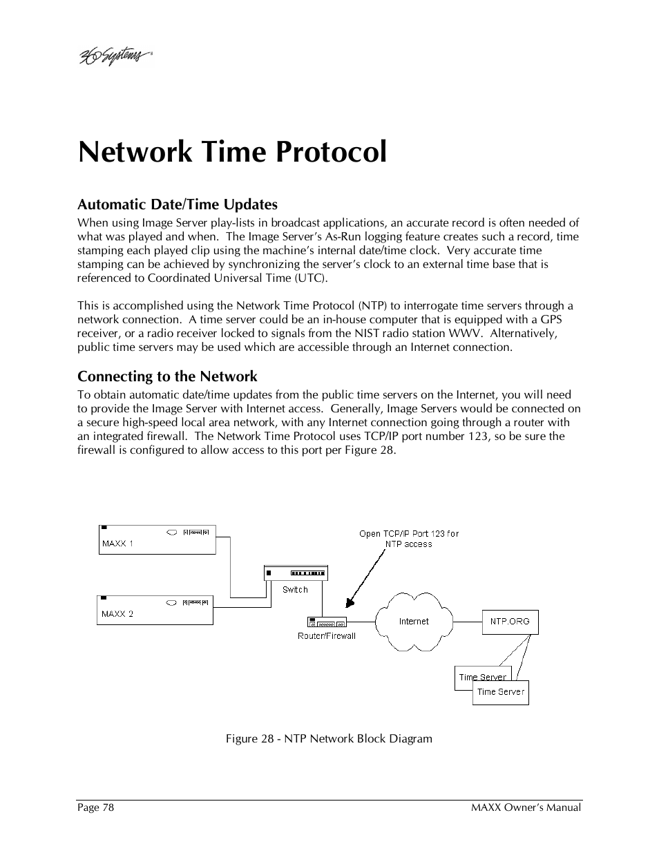 Network time protocol | 360 Systems MAXX-1000SD User Manual | Page 78 / 143