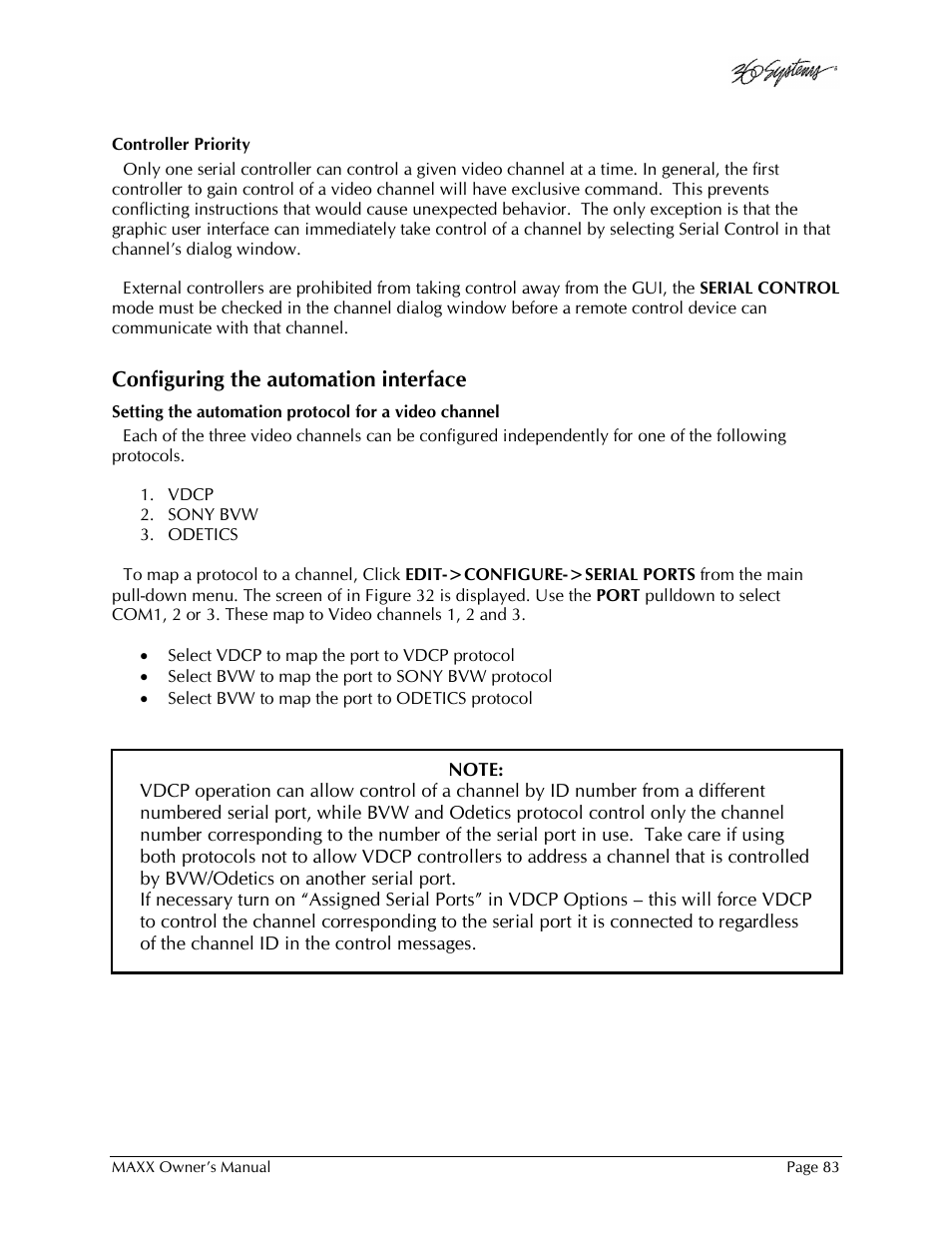 Configuring the automation interface | 360 Systems MAXX-1000SD User Manual | Page 83 / 143