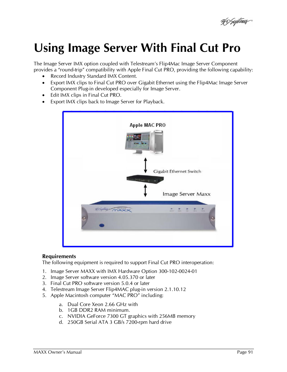 Using image server with final cut pro | 360 Systems MAXX-1000SD User Manual | Page 91 / 143