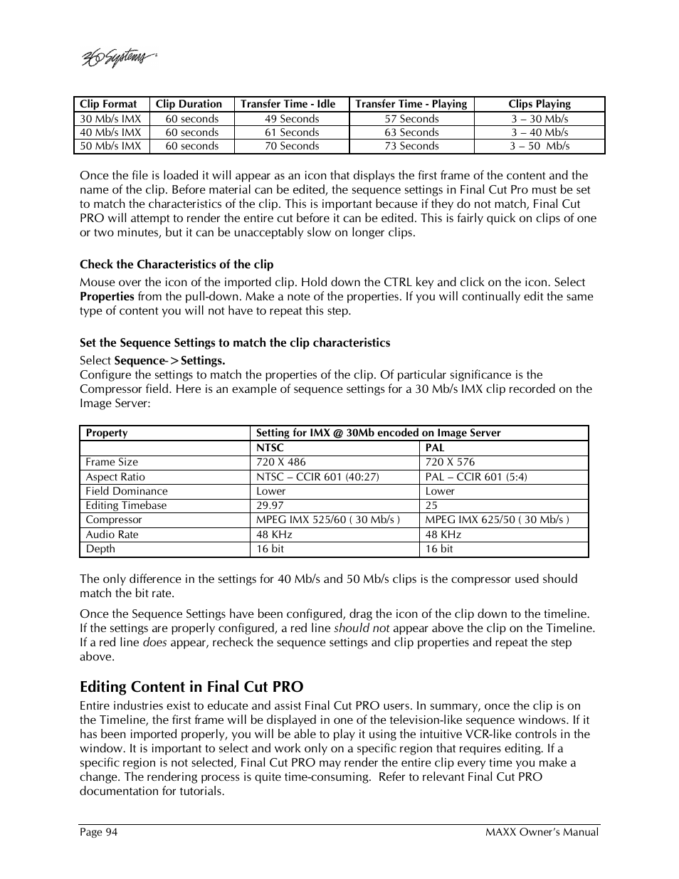 Editing content in final cut pro | 360 Systems MAXX-1000SD User Manual | Page 94 / 143