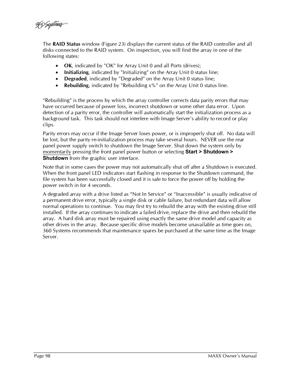 360 Systems MAXX-1000SD User Manual | Page 98 / 143