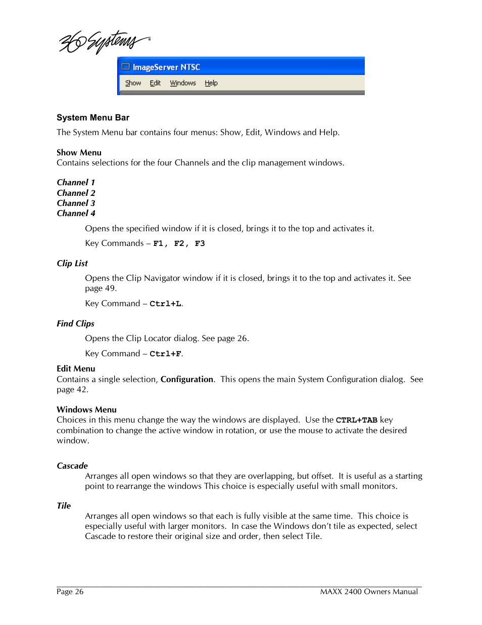 360 Systems MAXX-2400SD User Manual | Page 26 / 146