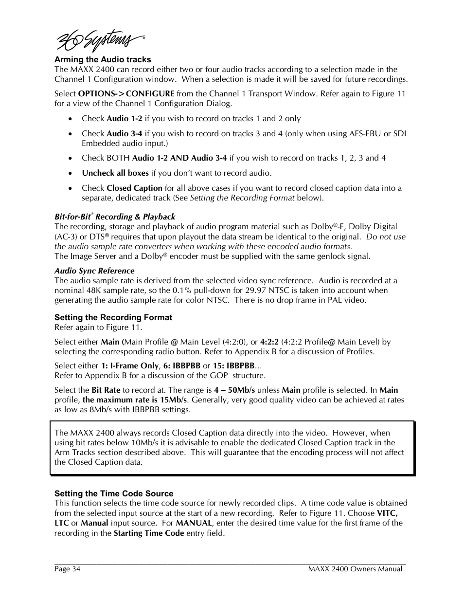 360 Systems MAXX-2400SD User Manual | Page 34 / 146