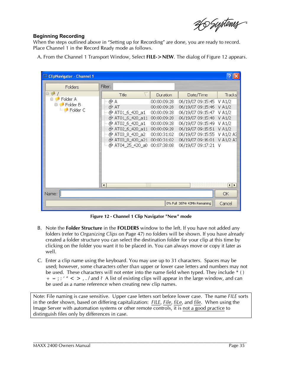 360 Systems MAXX-2400SD User Manual | Page 35 / 146