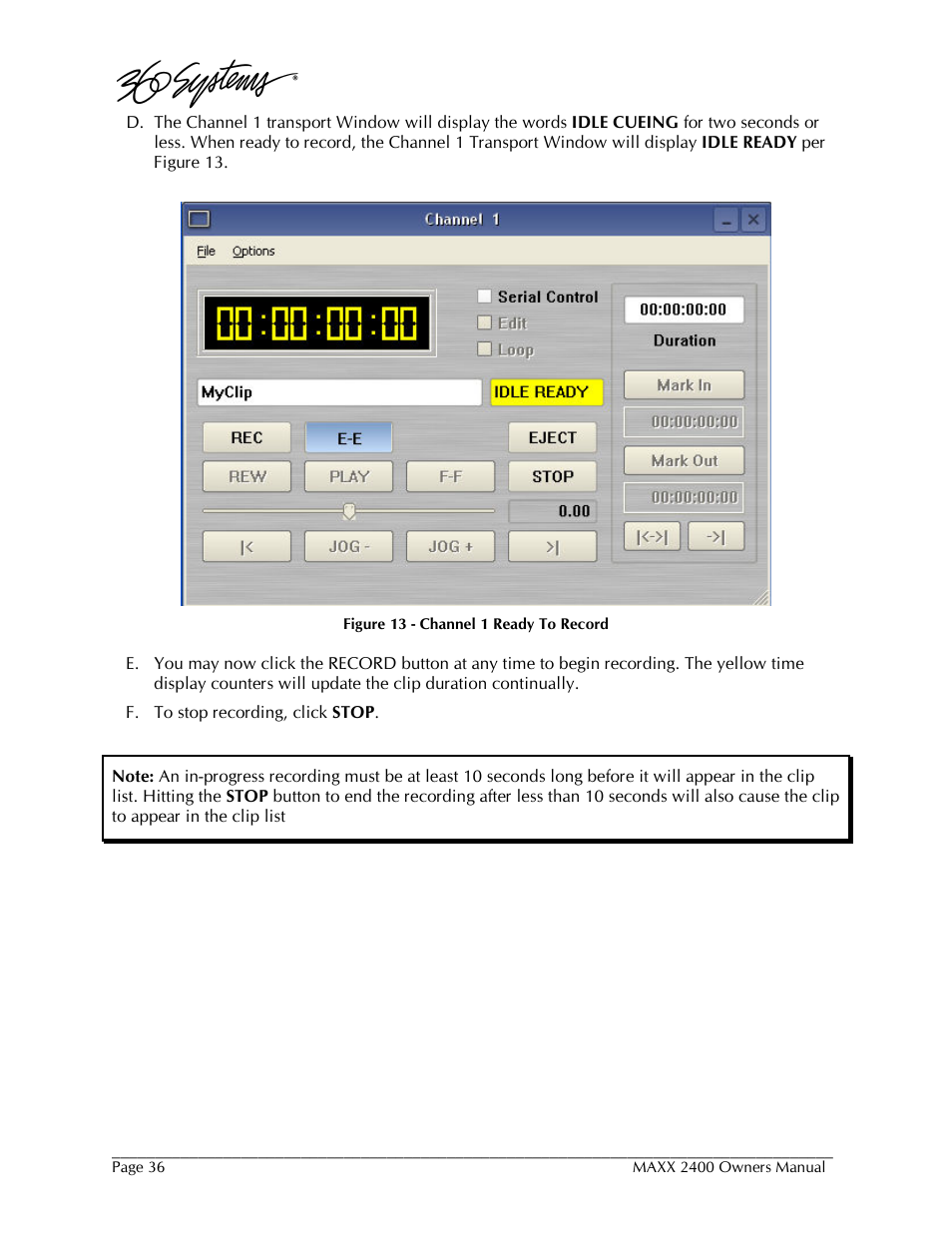 360 Systems MAXX-2400SD User Manual | Page 36 / 146