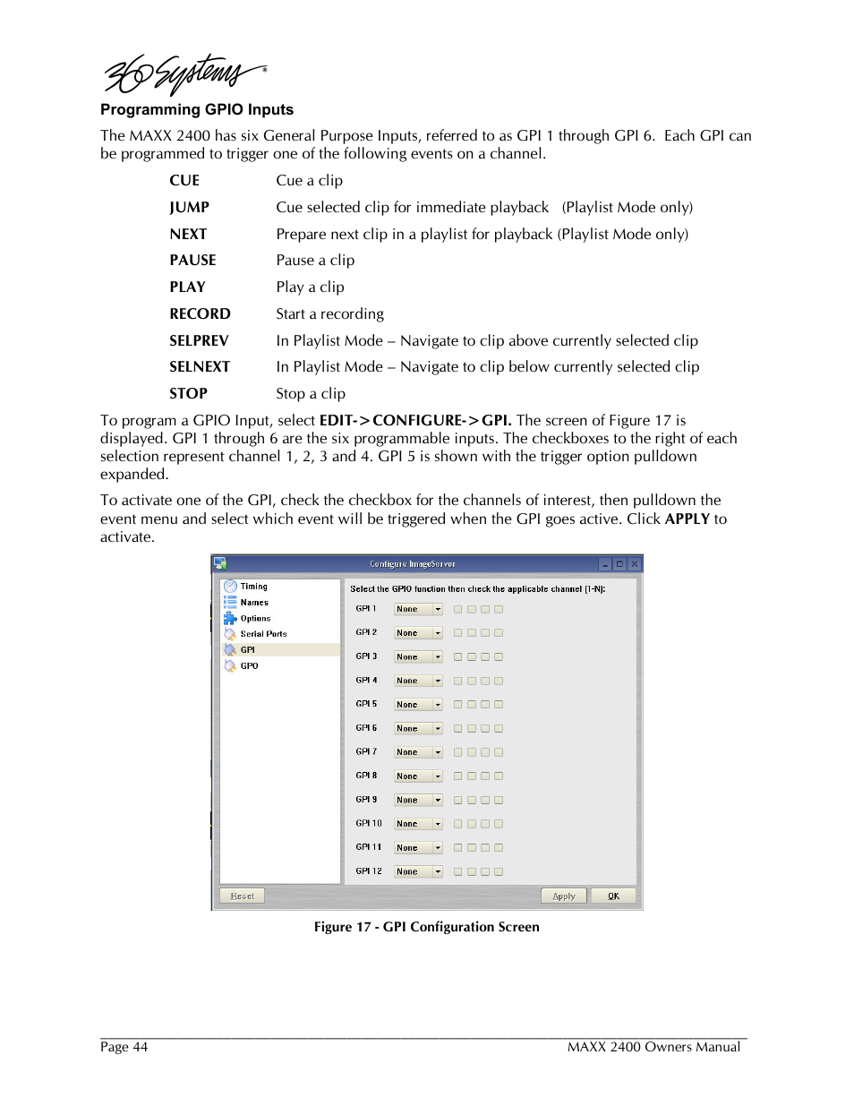 360 Systems MAXX-2400SD User Manual | Page 44 / 146