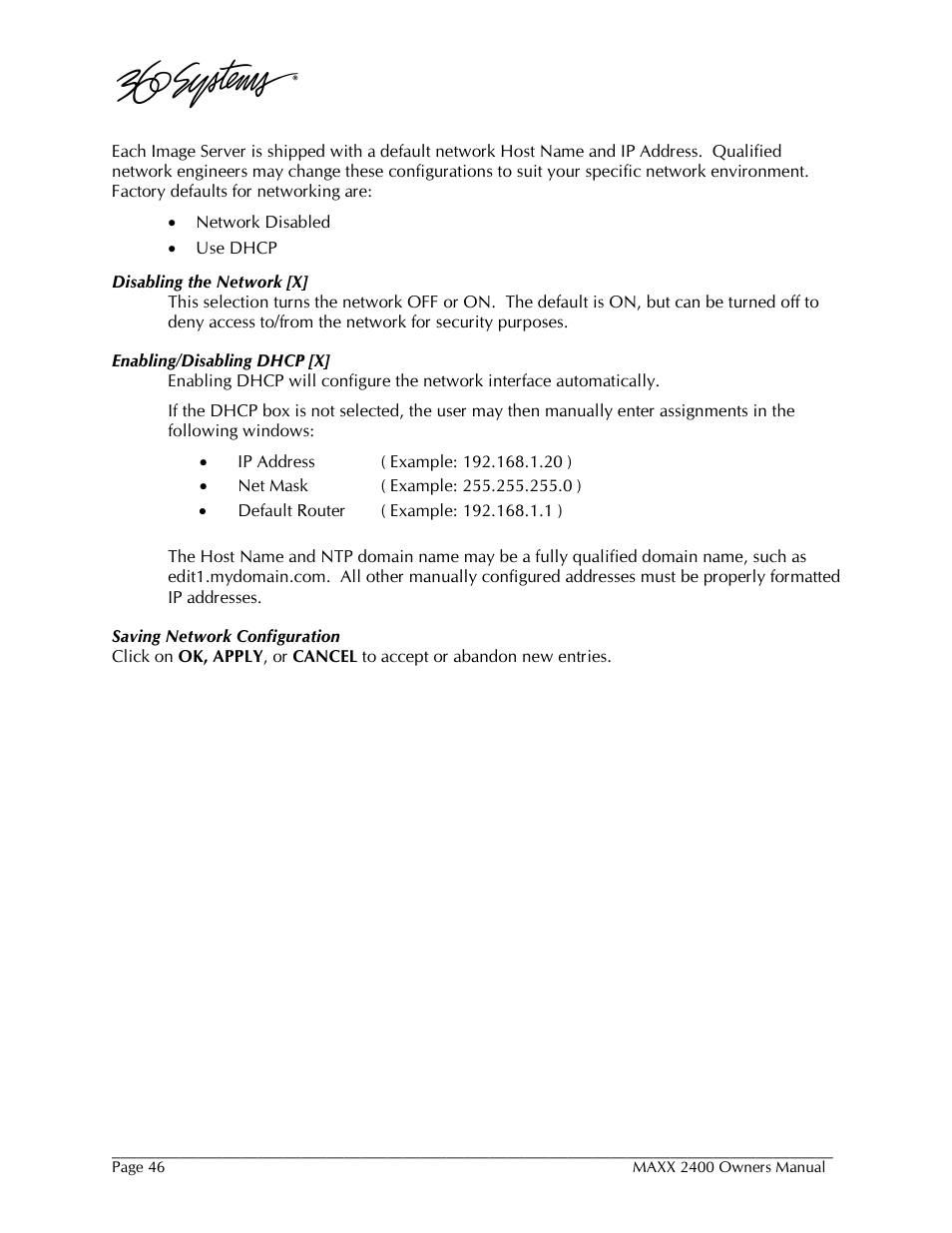 360 Systems MAXX-2400SD User Manual | Page 46 / 146