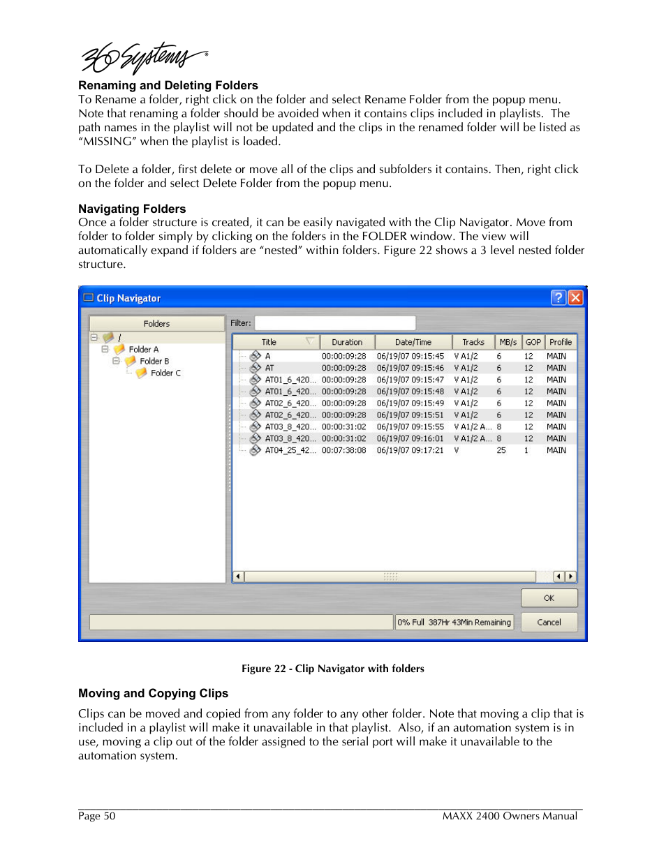 360 Systems MAXX-2400SD User Manual | Page 50 / 146
