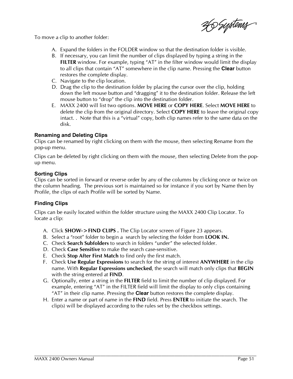 360 Systems MAXX-2400SD User Manual | Page 51 / 146