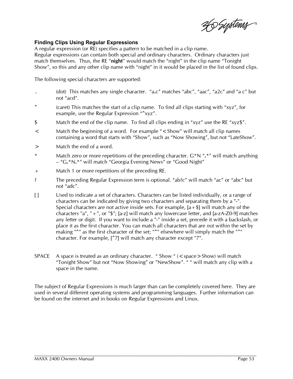 360 Systems MAXX-2400SD User Manual | Page 53 / 146