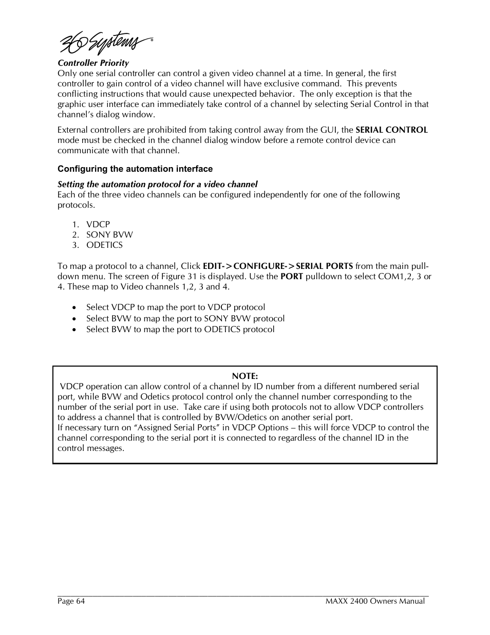 360 Systems MAXX-2400SD User Manual | Page 64 / 146