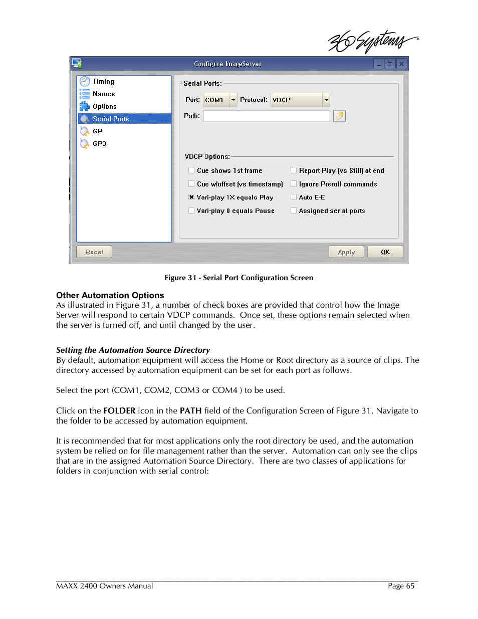 360 Systems MAXX-2400SD User Manual | Page 65 / 146