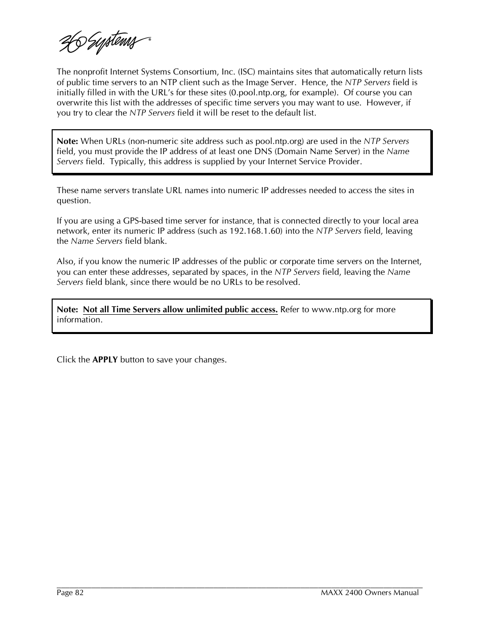 360 Systems MAXX-2400SD User Manual | Page 82 / 146