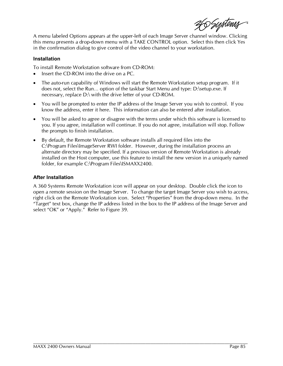 360 Systems MAXX-2400SD User Manual | Page 85 / 146