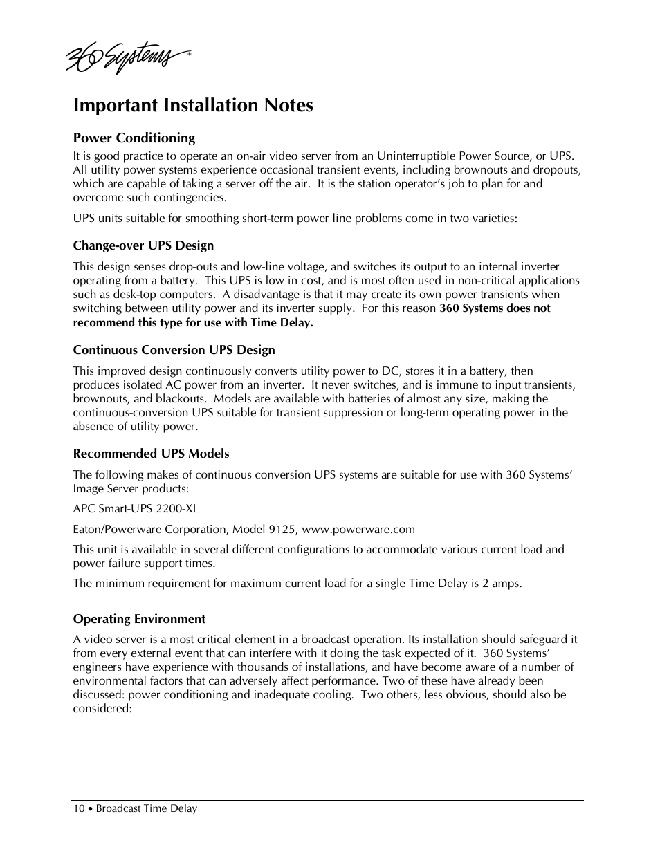 360 Systems 2470SD Time Delay User Manual | Page 10 / 53