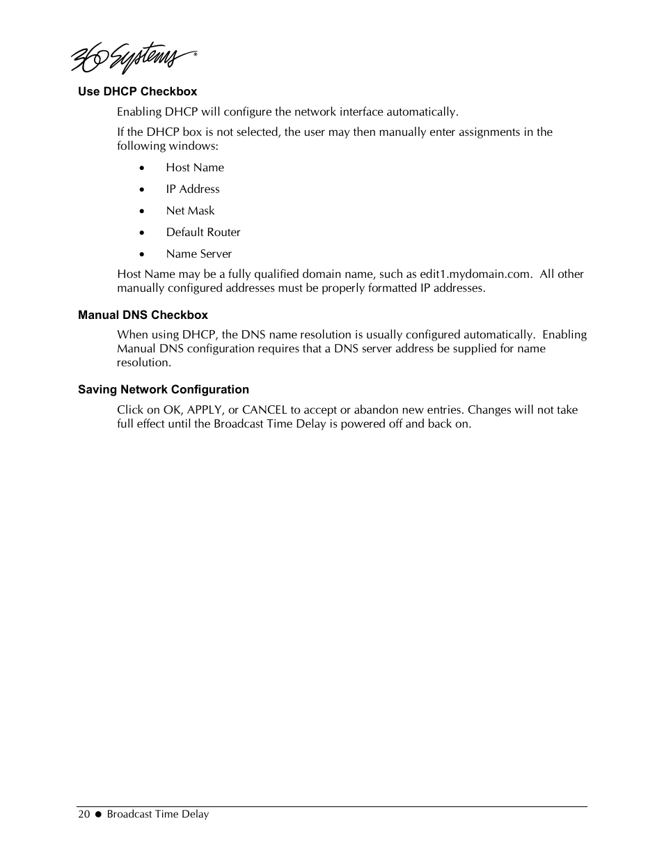 360 Systems 2470SD Time Delay User Manual | Page 20 / 53