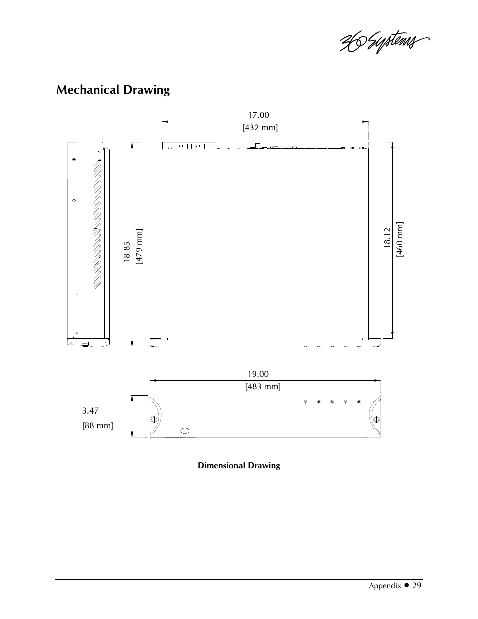 Mechanical drawing | 360 Systems 2470SD Time Delay User Manual | Page 29 / 53