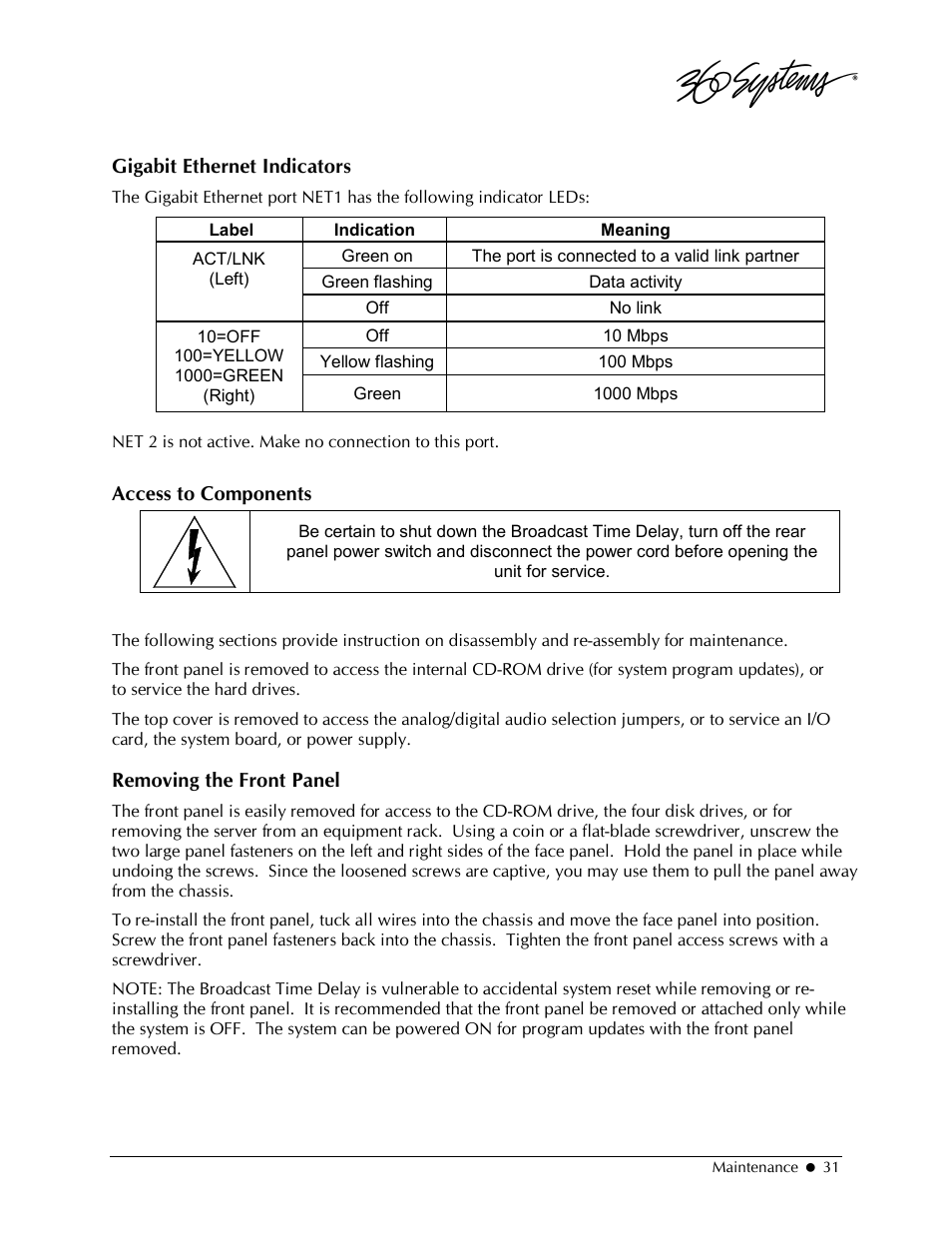 360 Systems 2470SD Time Delay User Manual | Page 31 / 53