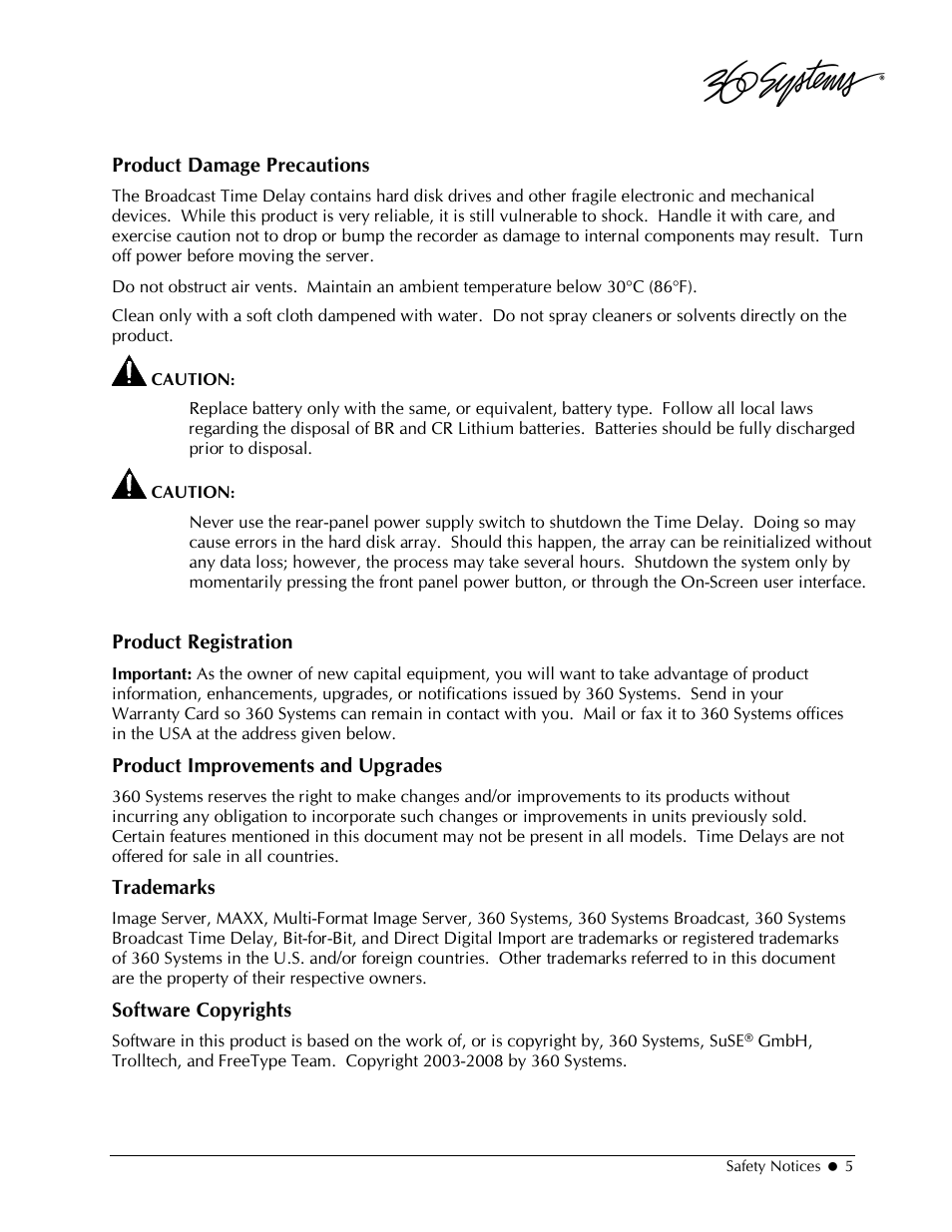 360 Systems 2470SD Time Delay User Manual | Page 5 / 53