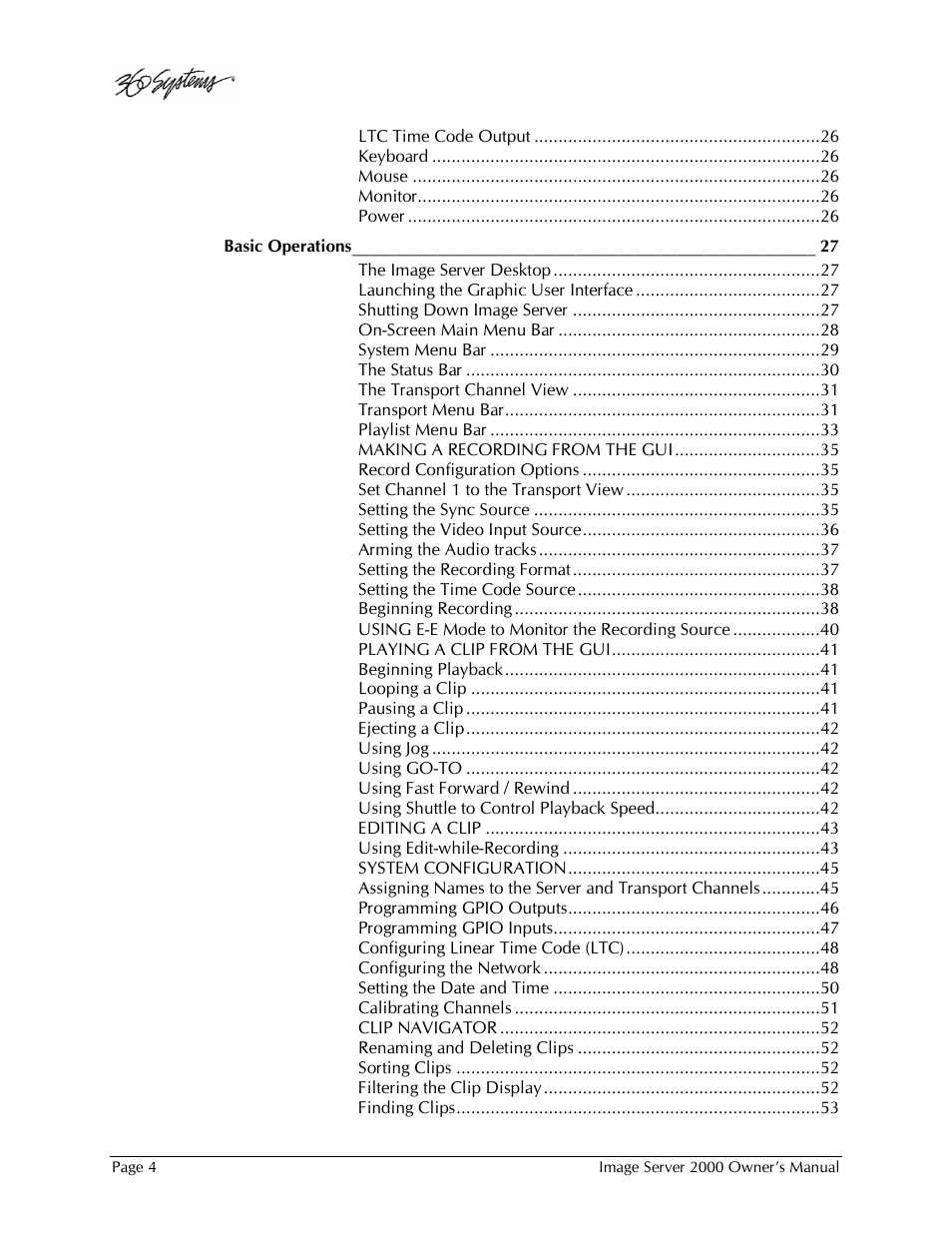 360 Systems Image Server 2000 User Manual | Page 4 / 135